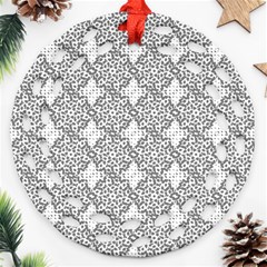 Patternformes1grise Round Filigree Ornament (two Sides) by kcreatif