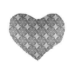 Patternformes1grise Standard 16  Premium Flano Heart Shape Cushions by kcreatif