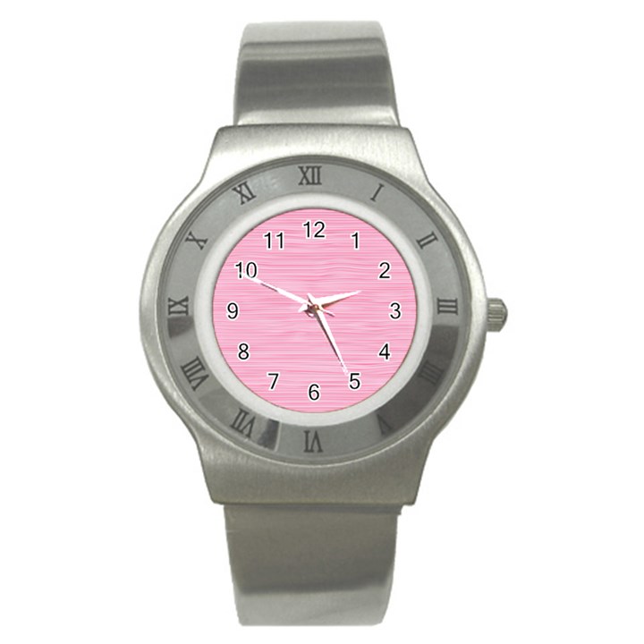 Pink knitted pattern Stainless Steel Watch