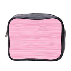 Pink Knitted Pattern Mini Toiletries Bag (two Sides) by goljakoff