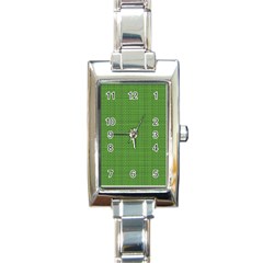 Green Knitted Pattern Rectangle Italian Charm Watch by goljakoff