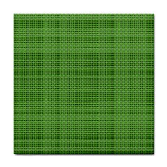 Green Knitted Pattern Tile Coaster by goljakoff