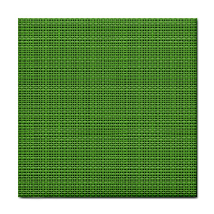 Green knitted pattern Tile Coaster