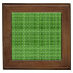 Green Knitted Pattern Framed Tile by goljakoff