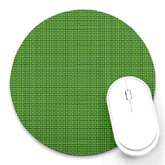 Green Knitted Pattern Round Mousepads by goljakoff