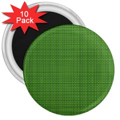 Green Knitted Pattern 3  Magnets (10 Pack)  by goljakoff