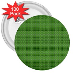 Green Knitted Pattern 3  Buttons (100 Pack)  by goljakoff