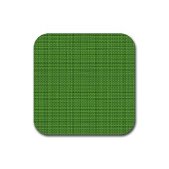 Green Knitted Pattern Rubber Coaster (square)  by goljakoff