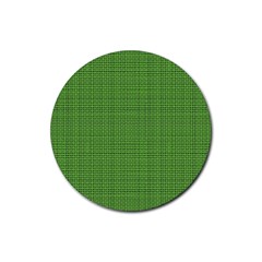 Green Knitted Pattern Rubber Round Coaster (4 Pack)  by goljakoff