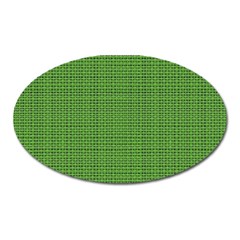 Green Knitted Pattern Oval Magnet by goljakoff