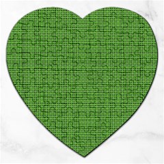 Green Knitted Pattern Jigsaw Puzzle (heart) by goljakoff