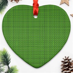 Green Knitted Pattern Heart Ornament (two Sides) by goljakoff