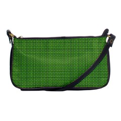 Green Knitted Pattern Shoulder Clutch Bag by goljakoff