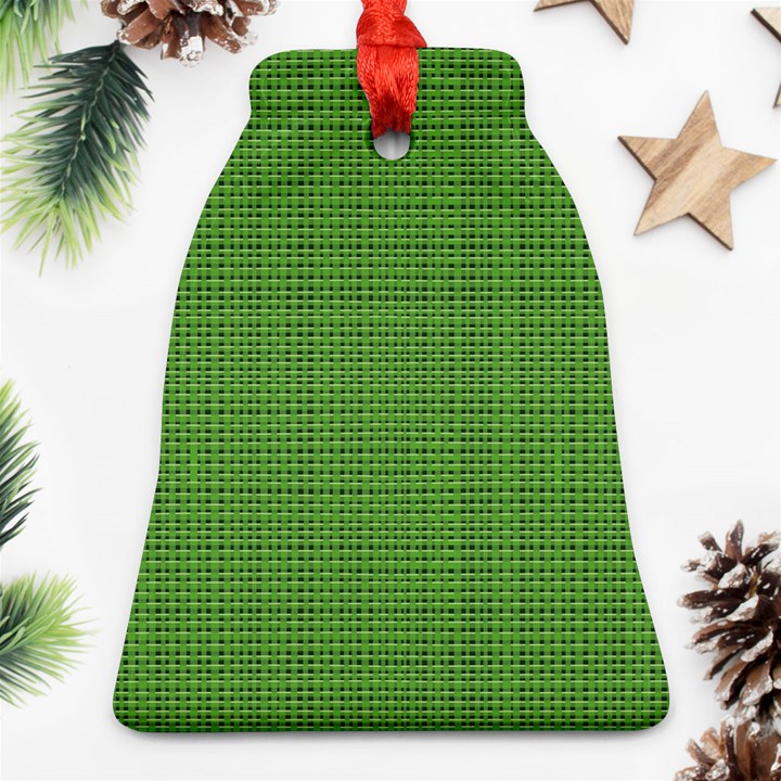 Green knitted pattern Bell Ornament (Two Sides)