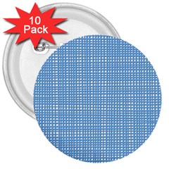 Blue knitted pattern 3  Buttons (10 pack) 