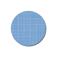 Blue knitted pattern Rubber Coaster (Round) 