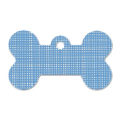 Blue Knitted Pattern Dog Tag Bone (one Side) by goljakoff