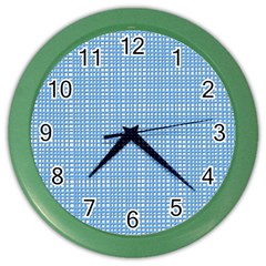 Blue knitted pattern Color Wall Clock