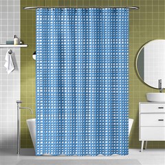 Blue knitted pattern Shower Curtain 48  x 72  (Small) 