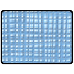 Blue Knitted Pattern Double Sided Fleece Blanket (large)  by goljakoff