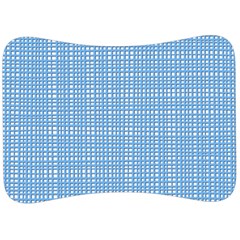 Blue Knitted Pattern Velour Seat Head Rest Cushion by goljakoff