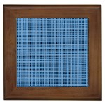 Blue knitted pattern Framed Tile Front