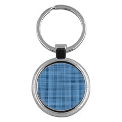 Blue Knitted Pattern Key Chain (round) by goljakoff