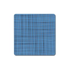 Blue Knitted Pattern Square Magnet by goljakoff