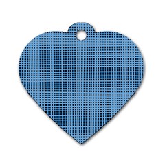 Blue Knitted Pattern Dog Tag Heart (one Side) by goljakoff