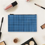 Blue knitted pattern Cosmetic Bag (Small) Front