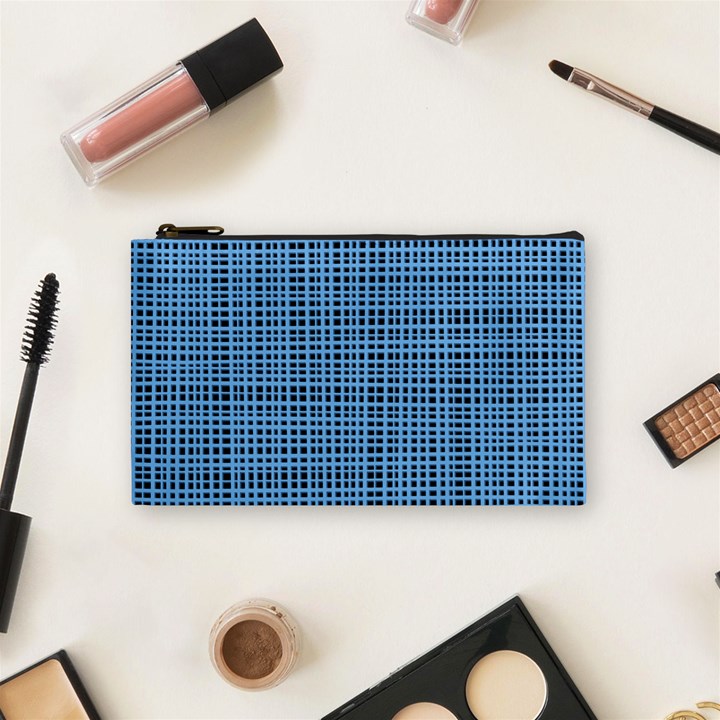 Blue knitted pattern Cosmetic Bag (Small)