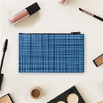 Blue knitted pattern Cosmetic Bag (Small) Back