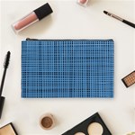 Blue knitted pattern Cosmetic Bag (Medium) Front