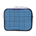 Blue knitted pattern Mini Toiletries Bag (One Side) Front