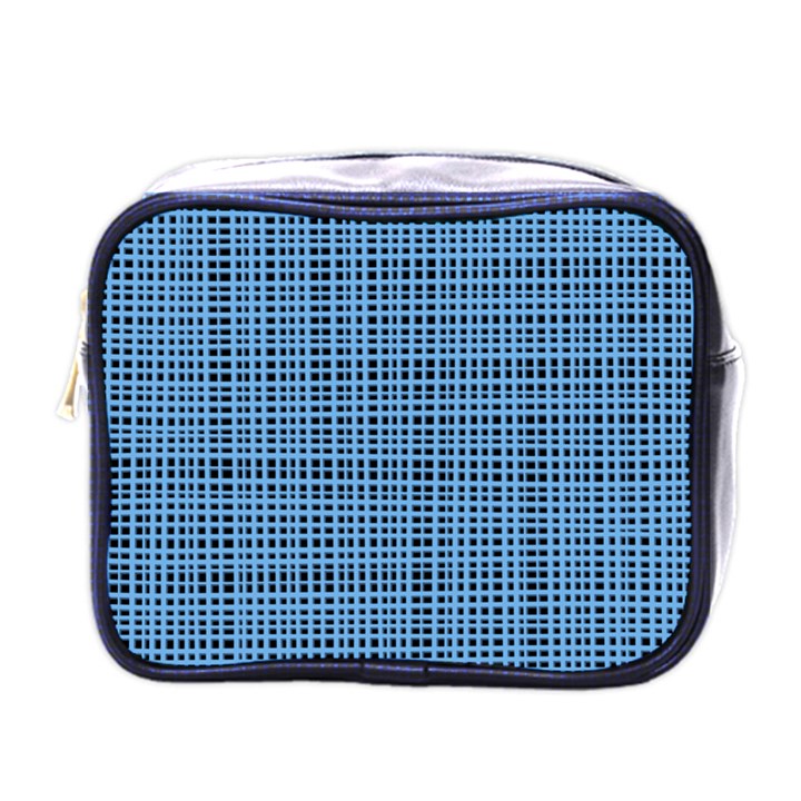 Blue knitted pattern Mini Toiletries Bag (One Side)