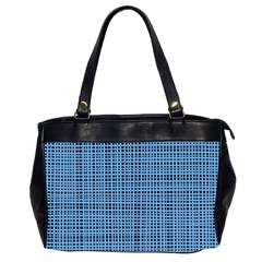 Blue Knitted Pattern Oversize Office Handbag (2 Sides) by goljakoff