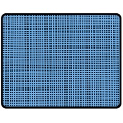 Blue Knitted Pattern Double Sided Fleece Blanket (medium)  by goljakoff