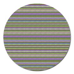 Line Knitted Pattern Magnet 5  (round) by goljakoff