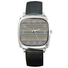 Line Knitted Pattern Square Metal Watch by goljakoff