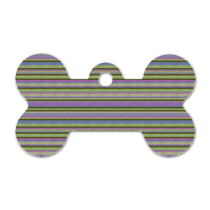 Line knitted pattern Dog Tag Bone (One Side)