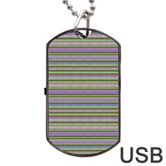 Line Knitted Pattern Dog Tag Usb Flash (two Sides) by goljakoff