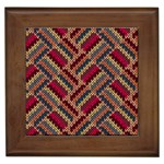 Zig zag knitted pattern Framed Tile Front