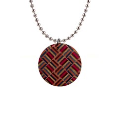 Zig Zag Knitted Pattern 1  Button Necklace by goljakoff