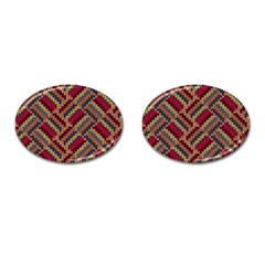 Zig Zag Knitted Pattern Cufflinks (oval) by goljakoff