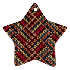 Zig Zag Knitted Pattern Star Ornament (two Sides) by goljakoff