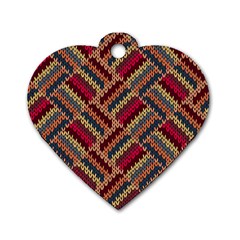 Zig Zag Knitted Pattern Dog Tag Heart (two Sides) by goljakoff