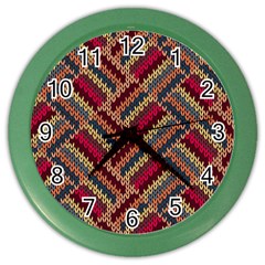 Zig Zag Knitted Pattern Color Wall Clock by goljakoff