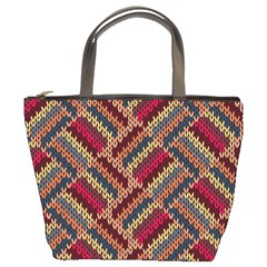 Zig Zag Knitted Pattern Bucket Bag by goljakoff