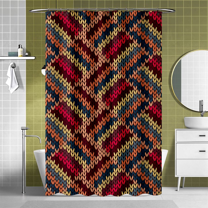 Zig zag knitted pattern Shower Curtain 48  x 72  (Small) 