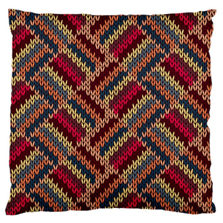 Zig zag knitted pattern Large Cushion Case (Two Sides)